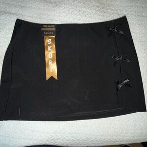 Black Mini Skirt with Bow Detail